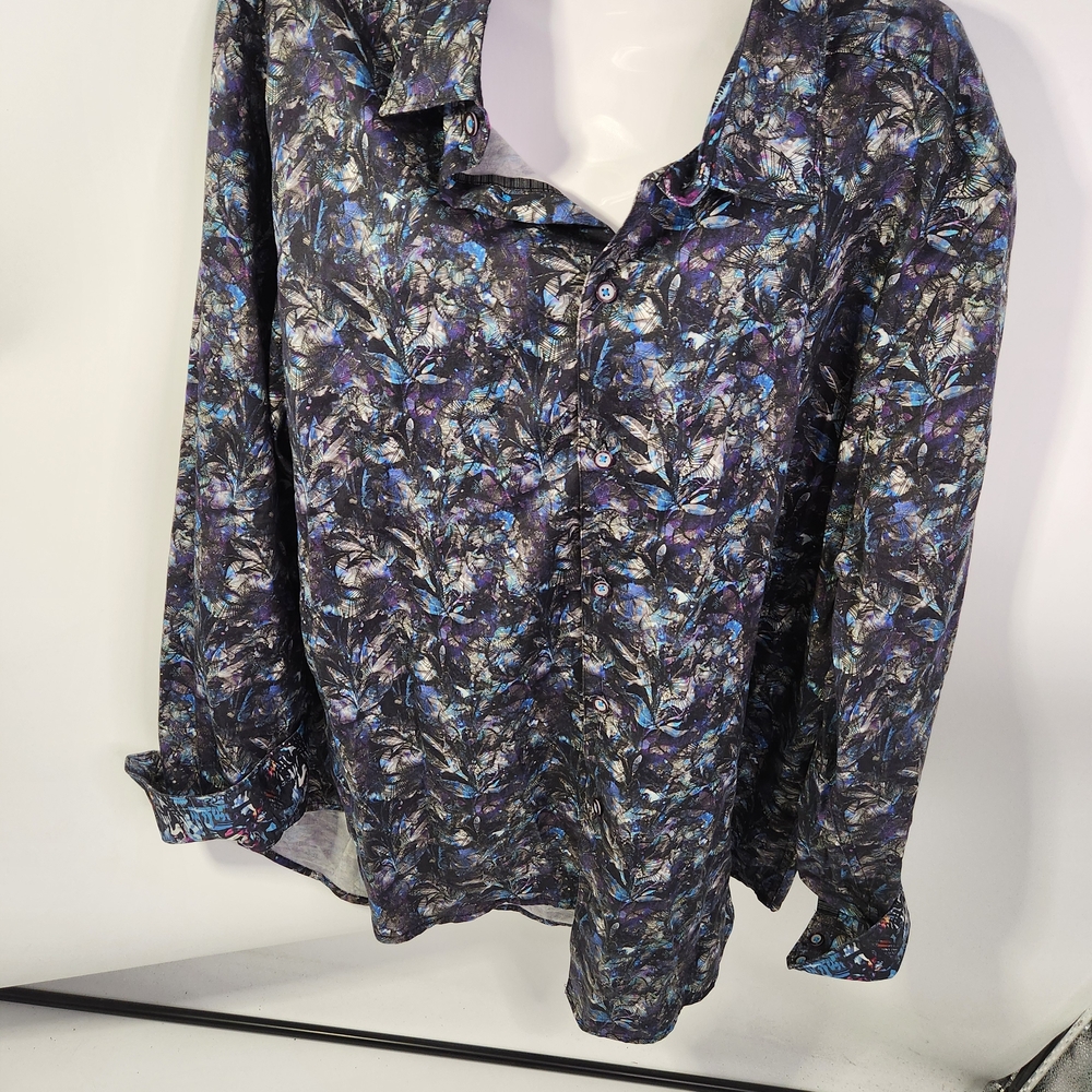 Robert Graham Blue and Purple Floral Shirt‎ Jacket
